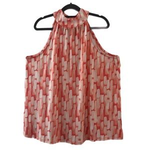 Colleen Lopez Pink and White Sleeveless Boxy Blouse